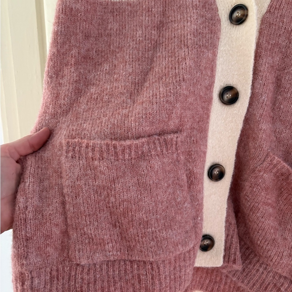 Staccato Cream, Pink, and Gray Cardigan - Picture 2 of 6